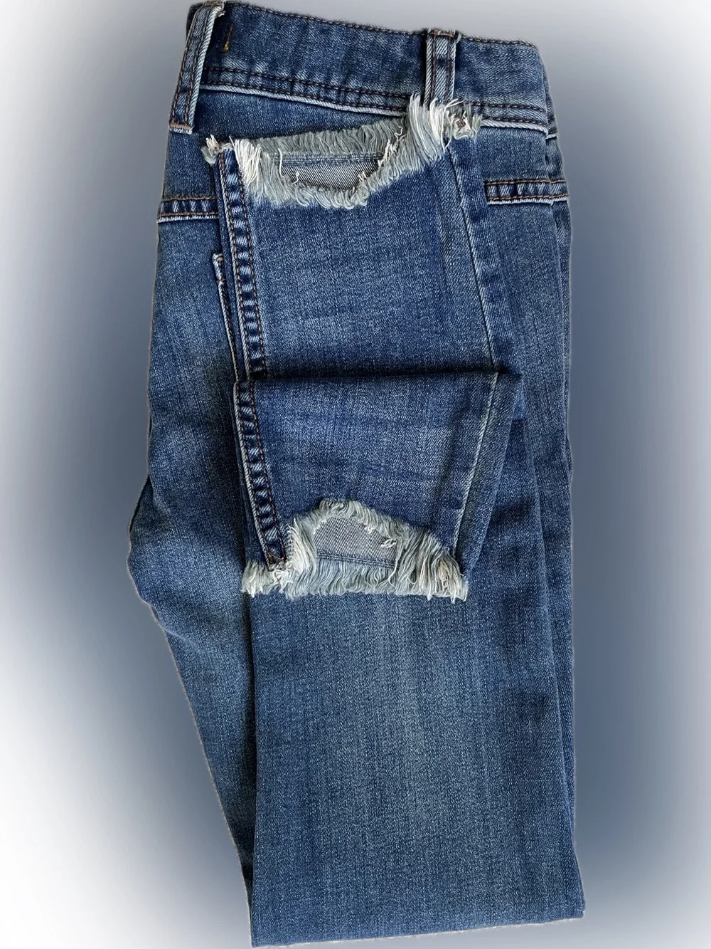 Free People Frayed Hem Skinny Jeans - Tupelo Blue